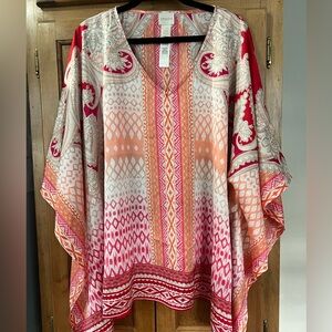 Chico's Flowy Vibrant Printed V-Neck Tunic